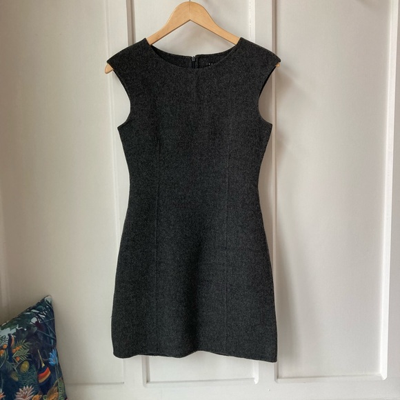 Theory Dresses & Skirts - Theory | Classic Wool Blrnd Sleeveless Sheath Dress in Dark Gray